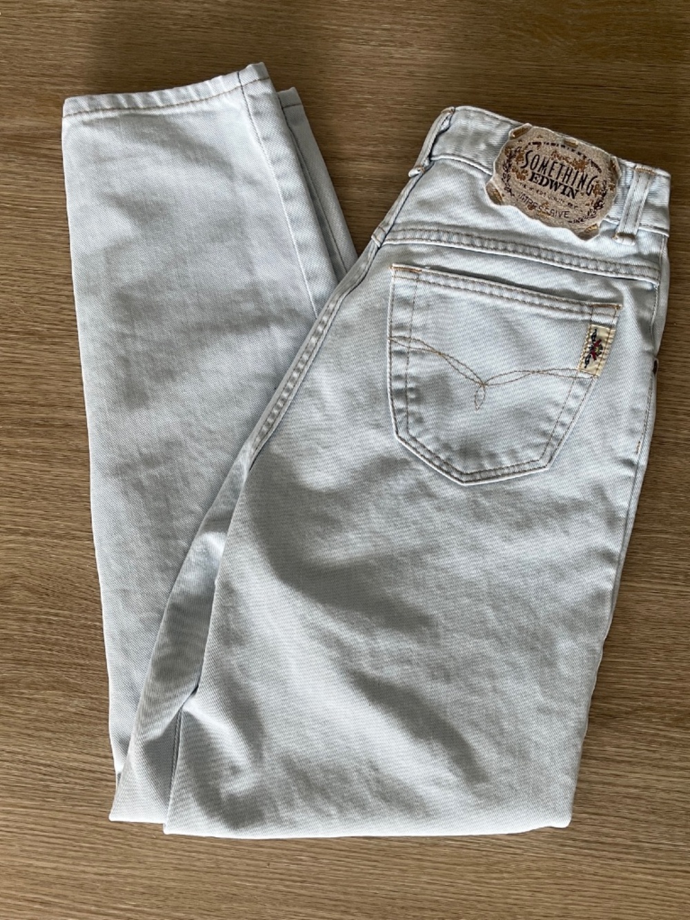 Vintage Something Edwin Japanese Denim High Rise Taper Leg Jeans Light Wash W24